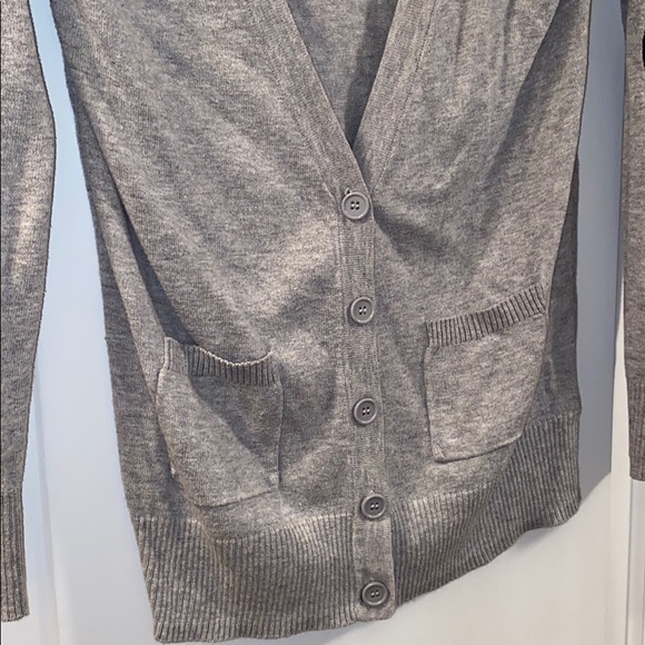 Grey V-neck button down Cardigan - Picture 5 of 7